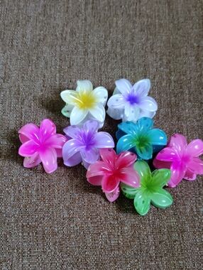 Floral Hair Clips - Assorted Bright Colors